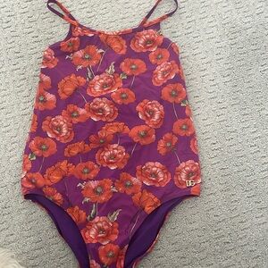 Dolce Gabana girls Floral crossover-back swimsuit